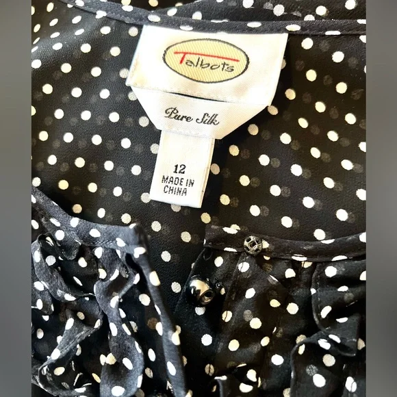 Talbots Pure Silk Ruffle Tee - Picture 4 of 4